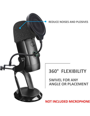 Filtro Pop para Micrófono Blue Yeti X con Pantalla Espuma 100mm