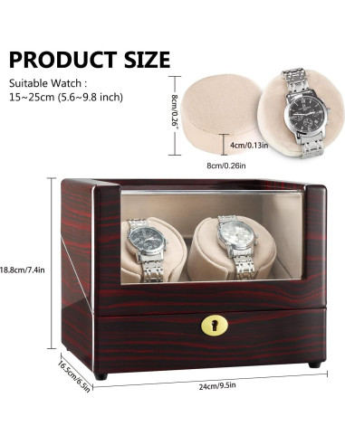 Reloj Winder CHIYODA para Relojes Automáticos Unisex con 2 Motores