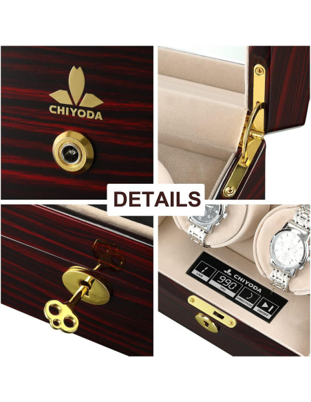 Reloj Winder CHIYODA para Relojes Automáticos Unisex con 2 Motores
