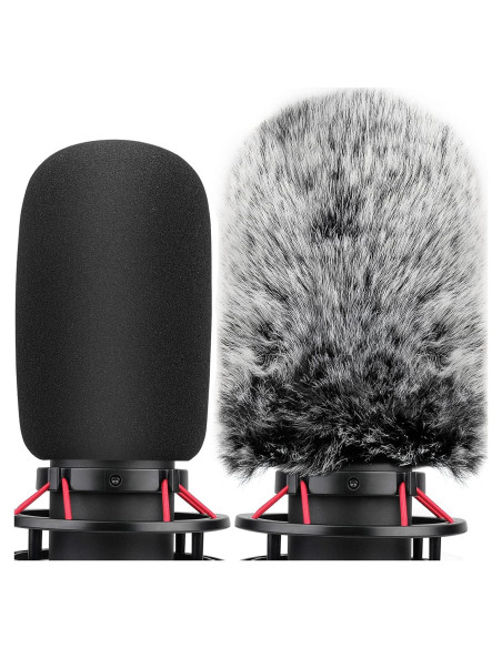 Filtro Pop HyperX QuadCast S + Cubierta de Viento Peluda