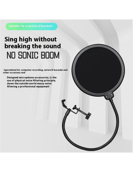 Filtro Pop Profesional para Micrófono con Brazo Ajustable
