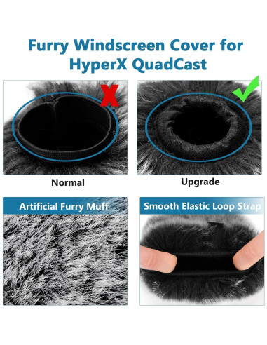 Filtro Pop HyperX QuadCast S + Cubierta de Viento Peluda