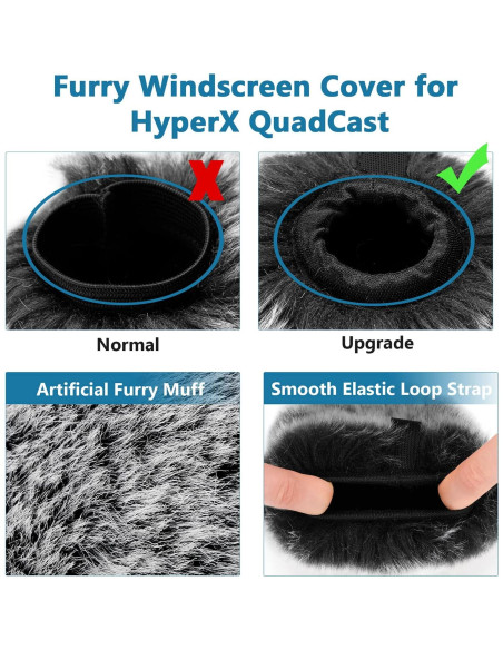 Filtro Pop HyperX QuadCast S + Cubierta de Viento Peluda