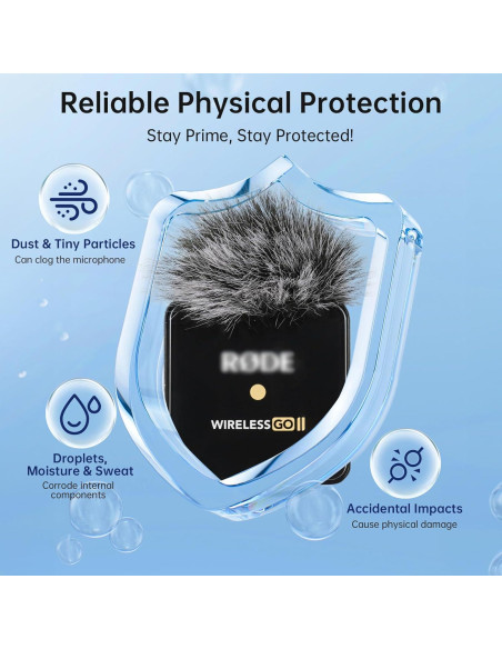4PCS Filtro Parabrisas Rode Wireless Go II - Reducción Ruido Viento