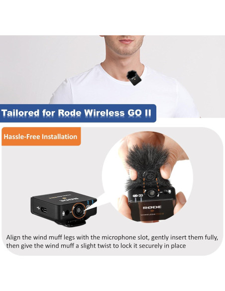 4PCS Filtro Parabrisas Rode Wireless Go II - Reducción Ruido Viento