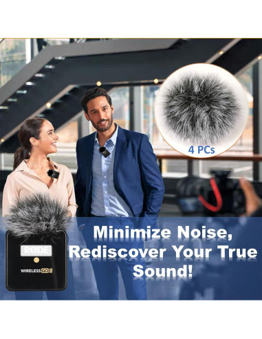 4PCS Filtro Parabrisas Rode Wireless Go II - Reducción Ruido Viento