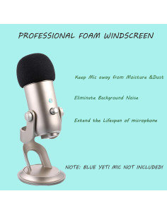 Paquete de 2 Filtros Pop para Micrófono Blue Yeti Profesional 2