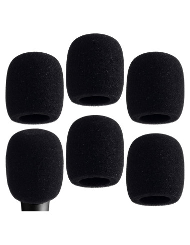 Funda de Micrófono PAGOW 6 Pcs Espuma Alta Densidad Negra