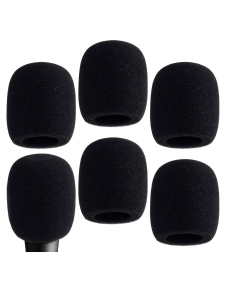 Funda de Micrófono PAGOW 6 Pcs Espuma Alta Densidad Negra