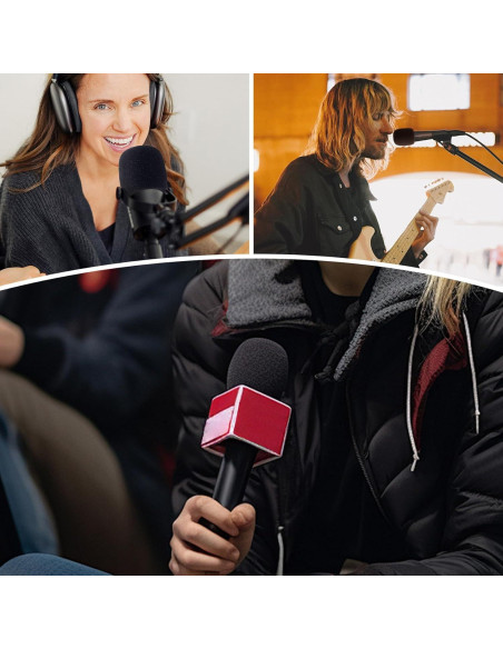 Funda de Micrófono PAGOW 6 Pcs Espuma Alta Densidad Negra