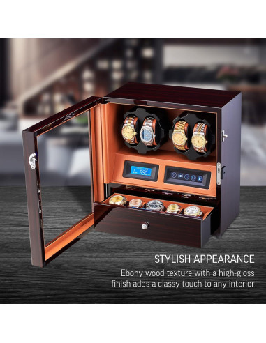 Reloj Winder Leader X205 para 4 Relojes con Luz LED