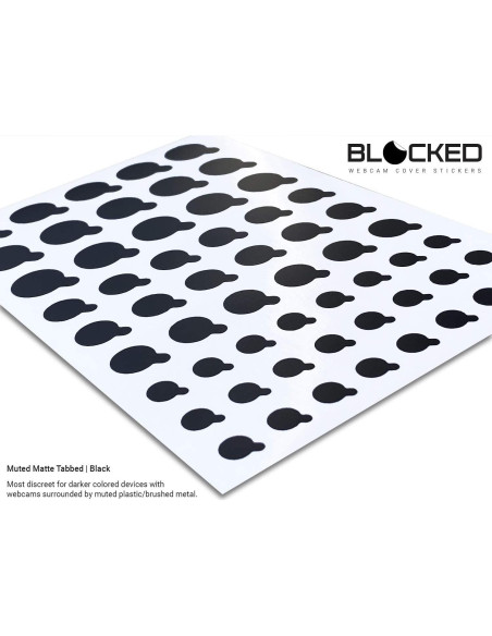 Cubre Webcam MyCamShield 57 Etiquetas Vinilo Negro Reutilizables