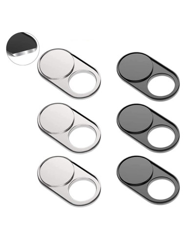Cubierta Webcam Magnética Cimkiz - 6 Piezas (3 Negros + 3 Plateados)