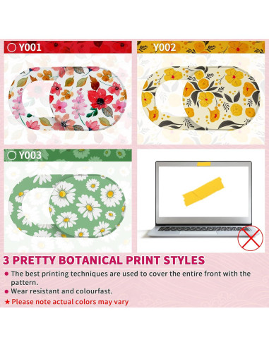 Cubierta de Webcam Yilador Ultra Fina 3 Flores - Privacidad