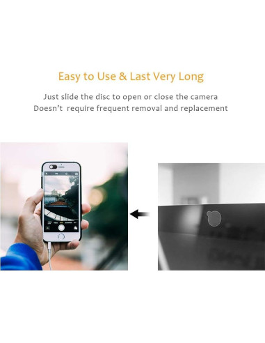 Cubierta Webcam Magnética Cimkiz - 6 Piezas (3 Negros + 3 Plateados)