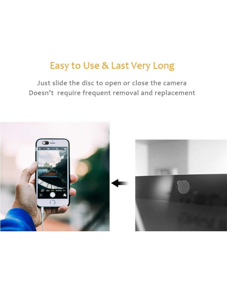 Cubierta Webcam Magnética Cimkiz - 6 Piezas (3 Negros + 3 Plateados)