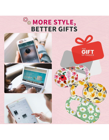 Cubierta de Webcam Yilador Ultra Fina 3 Flores - Privacidad