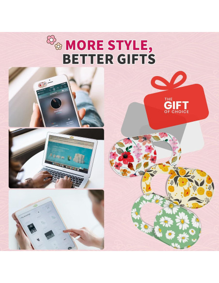 Cubierta de Webcam Yilador Ultra Fina 3 Flores - Privacidad