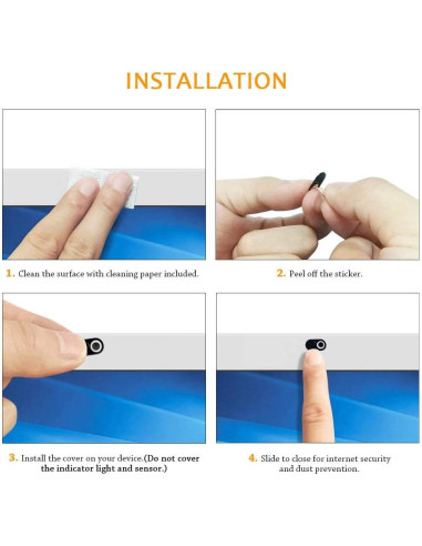 Cubierta Webcam Magnética Cimkiz - 6 Piezas (3 Negros + 3 Plateados)