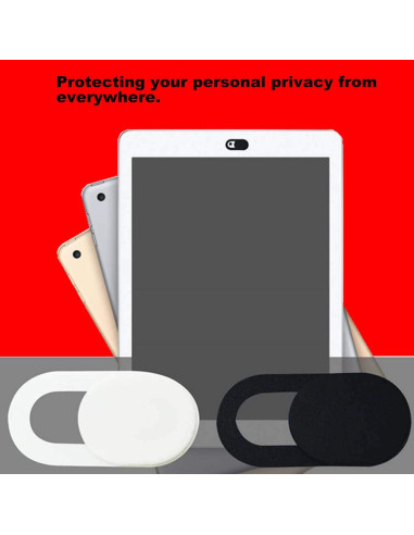 Cubierta deslizante para webcam 6 Pack - Negro, ultra delgada