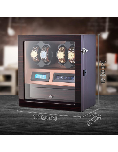 Reloj Winder Leader X205 para 4 Relojes con Luz LED