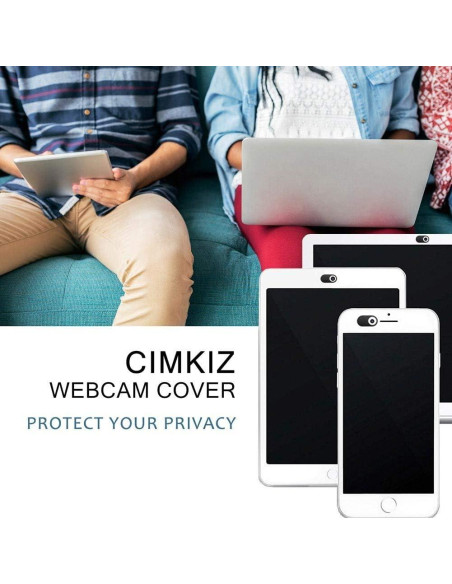 Cubierta de Webcam Deslizante Cimkiz Negra 3 Piezas 1.19cm