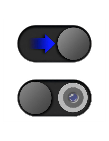 Cubierta de Webcam Deslizante JiSiTeCai - Paquete de 2 Negro