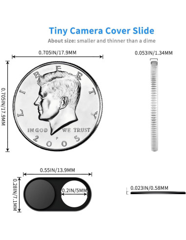 Cubierta de Webcam Deslizante JiSiTeCai - Paquete de 2 Negro
