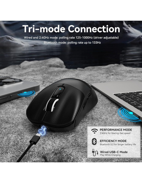 Ratón Inalámbrico para Juegos MAMBASNAKE M3, 40K DPI, 39g