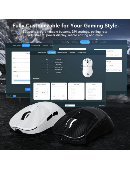 Ratón Inalámbrico para Juegos MAMBASNAKE M3, 40K DPI, 39g