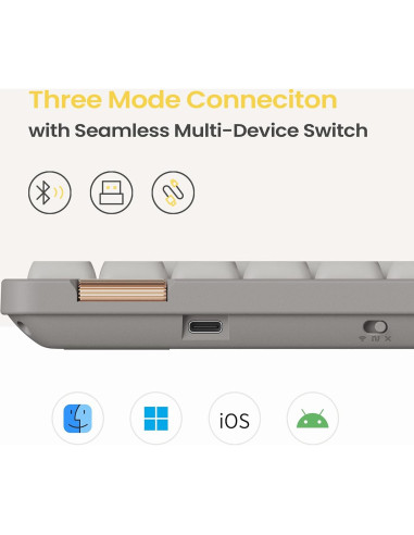 Teclado Mecánico Inalámbrico Lofree Flow Lite 84 Teclas Blanco