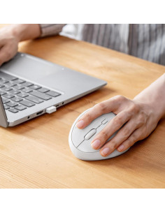 Ratón Inalámbrico Vertical Ergonómico SANWA GMAERGW17WL Blanco 2