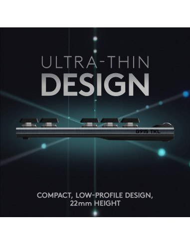 Teclado Mecánico Inalámbrico Logitech G915 TKL RGB Negro