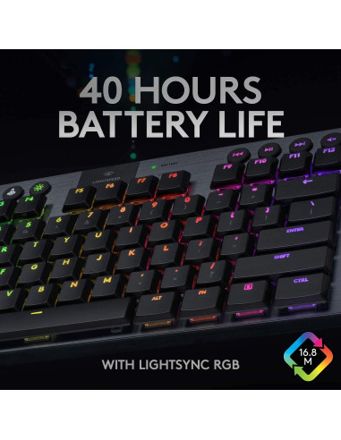 Teclado Mecánico Inalámbrico Logitech G915 TKL RGB Negro