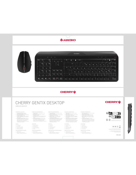 Teclado y Ratón Inalámbricos Cherry Gentix - Ergonomía y Estilo
