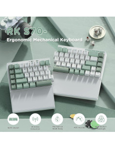Teclado Mecánico Ergonómico RK Royal Kludge RKS70 + Ratón Inalámbrico M3 2