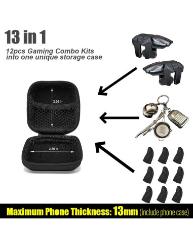 Combo 13 en 1 Controladores L2R2 Mikirini para PUBG y Fortnite