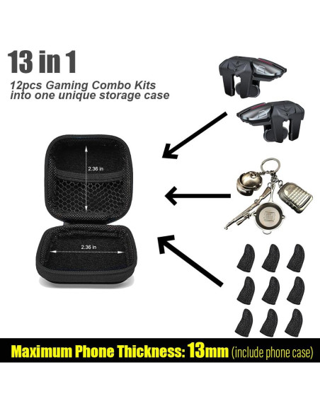 Combo 13 en 1 Controladores L2R2 Mikirini para PUBG y Fortnite