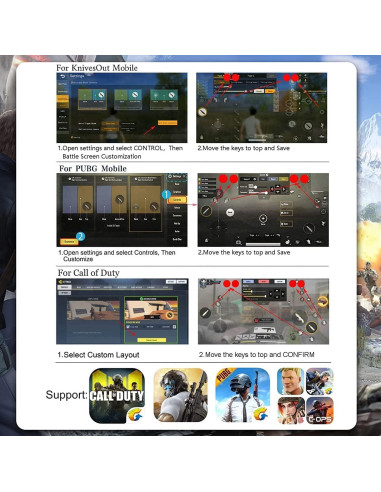 Combo 13 en 1 Controladores L2R2 Mikirini para PUBG y Fortnite