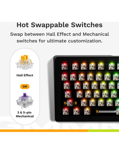 Teclado Mecánico Glorious GMMK 3 HE 75% Negro Hotswappable