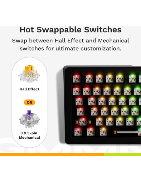 Teclado Mecánico Glorious GMMK 3 HE 75% Negro Hotswappable