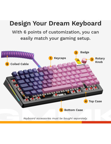 Teclado Mecánico Glorious GMMK 3 HE 75% Negro Hotswappable