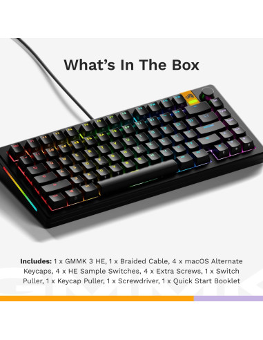 Teclado Mecánico Glorious GMMK 3 HE 75% Negro Hotswappable