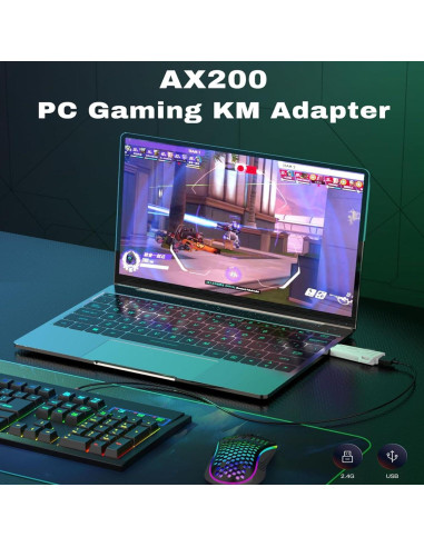 Adaptador de Teclado y Ratón para PC AX200 - 1000Hz, Mapeo Personalizado