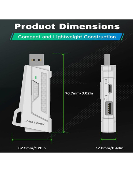 Adaptador de Teclado y Ratón para PC AX200 - 1000Hz, Mapeo Personalizado