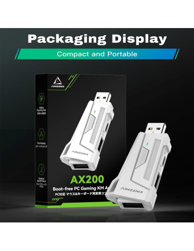 Adaptador de Teclado y Ratón para PC AX200 - 1000Hz, Mapeo Personalizado