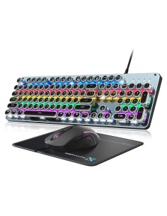 Combo Teclado Mecánico Retro Taiahiro 104 Teclas RGB LED