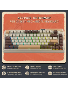 Teclado Mecánico Inalámbrico K75 PRO RGB Kzzi 82 Teclas 2
