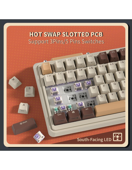 Teclado Mecánico Inalámbrico K75 PRO RGB Kzzi 82 Teclas