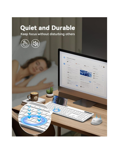 Combo Teclado y Ratón Inalámbricos Seenda Blancos para Mac